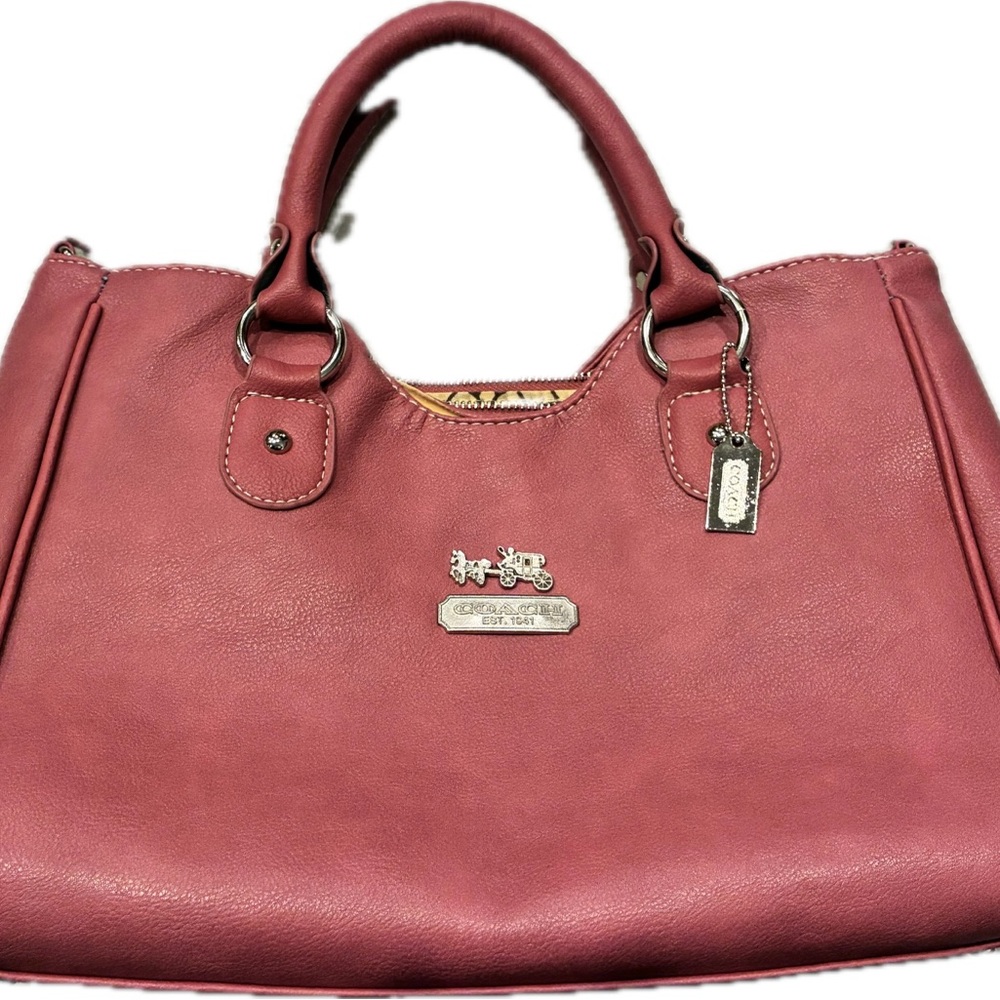Coach Leather Satchel in Dusty Rose